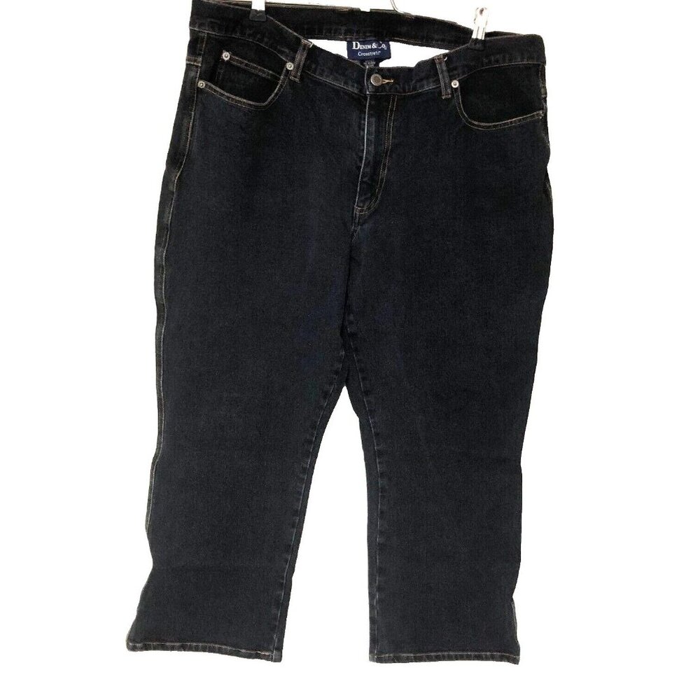 Denim & Co Black Jeans Womens 20 WP Petite 37 x 26 Hi Rise Stretch Casual‎ Work